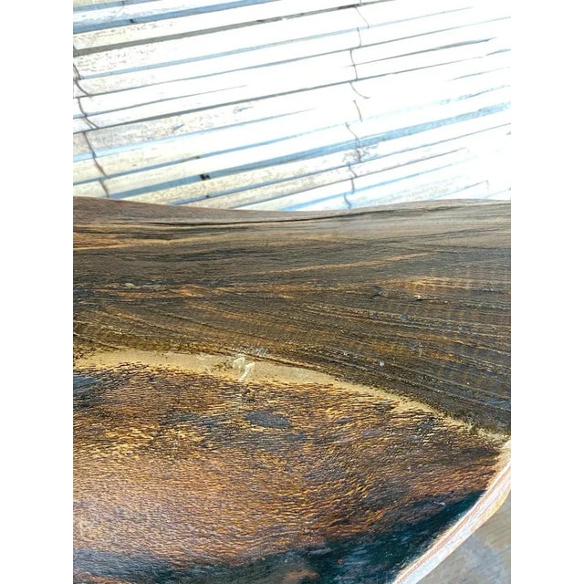 1950s Brutalist Wood Footstool, France, 1950s For Sale - Image 5 of 9