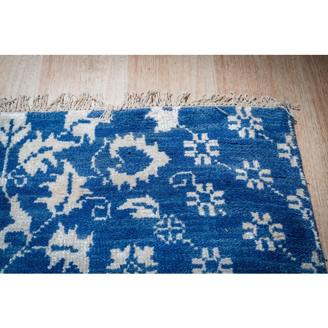 8x10 Blue Traditional Floral Oushak Hand Knotted Wool Carpet Rug For Sale In New York - Image 6 of 6
