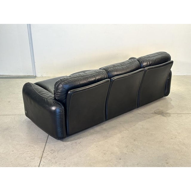 Piumotto Sofa in Black Leather by Arrigo Arrigoni for Busnelli, 1970s For Sale - Image 10 of 18