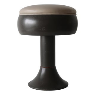 Vintage Space Age Tulip Style Pedestal Stool Swivel Padded Seat For Sale