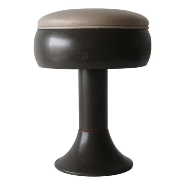 Vintage Space Age Tulip Style Pedestal Stool Swivel Padded Seat For Sale