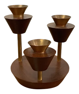 Vintage American Modernist Studio Candelbra, Signed
