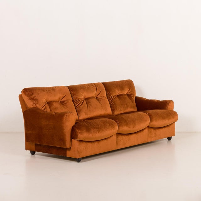 Mid-Century Modern Vintage Italian Three-Seater Sofa from Brusnelli, 1970s For Sale - Image 3 of 15