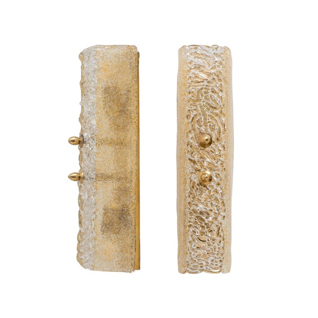 Murano Glass abd Gilt Brass Sconces, Graniglia, Italy, 2000s, Set of 2 For Sale - Image 10 of 10