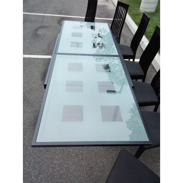 1990s Calligaris Italian Designer Dining Table With 8 Chairs on Sale Now $1995 Bon Ton 95" Dining Table Eight Chairs For Sale - Image 5 of 11