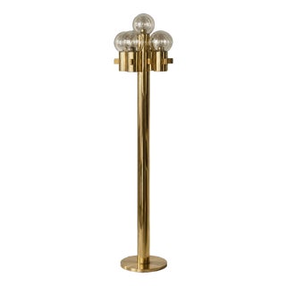 Mid-Century Scandinavian Modern Sculptural Gold Floor Lamp by Hans-Agne Jakobsson for Hans-Agne Jakobsson AB, 1970s For Sale