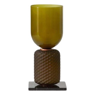 Mid-Century Table Lamp in Marble Base and Blown Glass by Cassina Ficupala For Sale