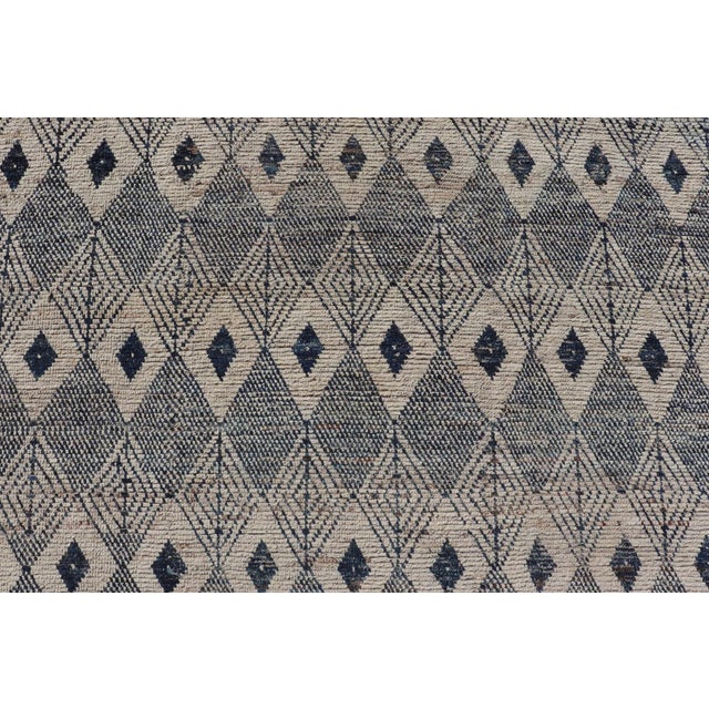 Textile Keivan Woven Arts Hand-Knotted Modern Rug in Navy Blue & Off White 10'6 X 13'0 For Sale - Image 7 of 12