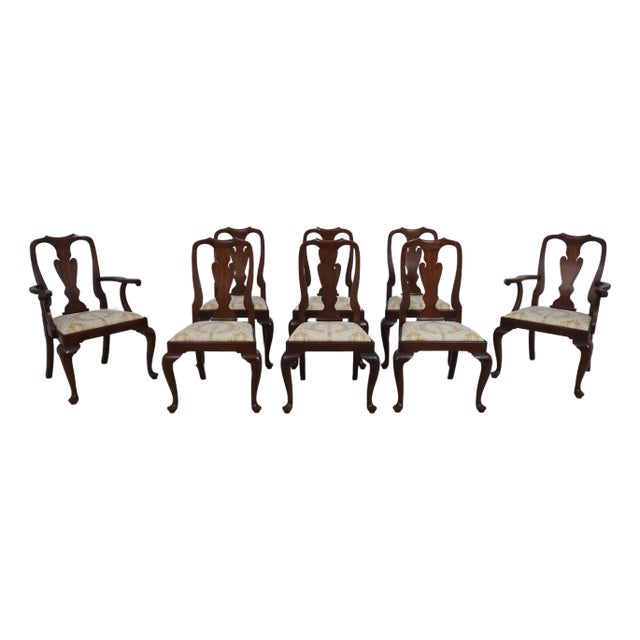 Set of 8 Henkel Harris Mahogany Dining Chairs For Sale