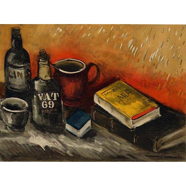 Title: Still life with a whisky bottle Artist: Maurice de Vlaminck Country: France Medium: Lithograph – 27 Marks: Signed...