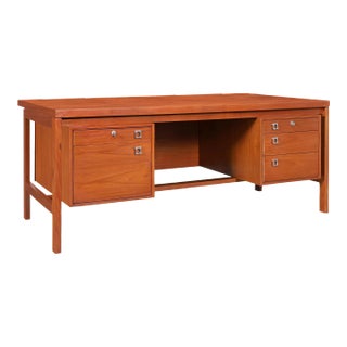 Mid-Century Modern Executive Teak Desk by Arne Vodder for h.p. Hansen, 1960s For Sale