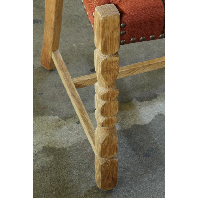 Vintage Scandinavian Oak Dining Chairs with Upholstery, 1970s, Set of 4 For Sale - Image 12 of 18