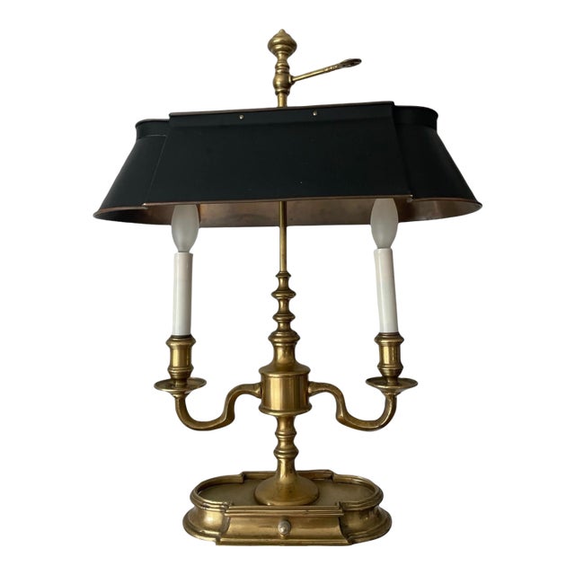 Vintage Frederick Cooper Chicago Brass Bouillotte / Library Lamp For Sale