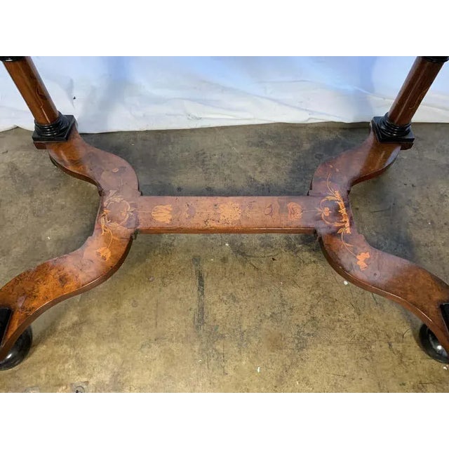 18th Century Dutch Burr Walnut and Marquetry Inlaid Table For Sale - Image 5 of 8