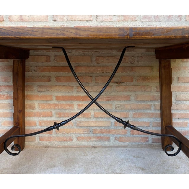 Baroque Antique Spanish Oak Work Table, 1800s For Sale - Image 3 of 18