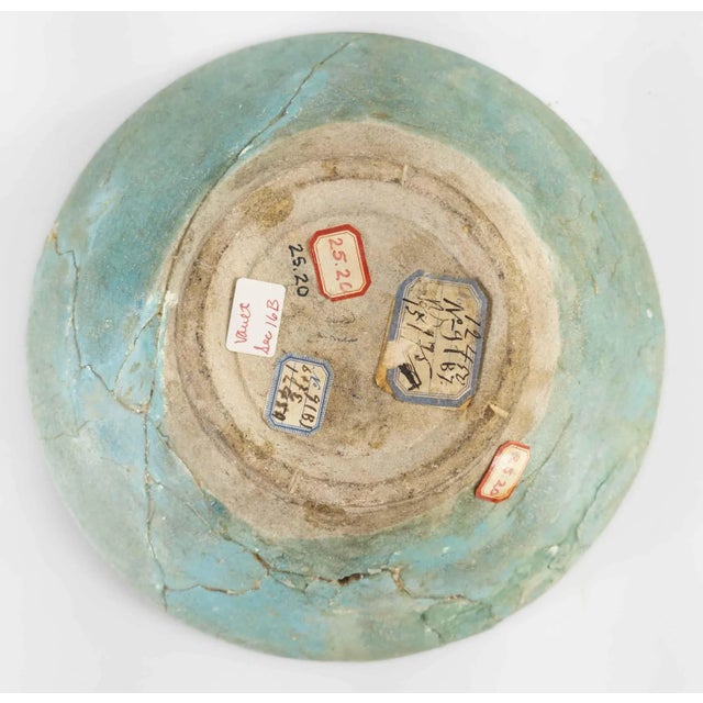 Early Persian Turquoise Green Kashan Bowl For Sale - Image 10 of 13