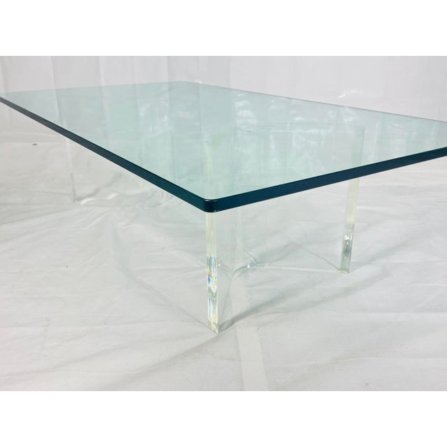 Sculptural Lucite Coffee Table With Thick Glass Top, 1980s Usa For Sale - Image 11 of 14
