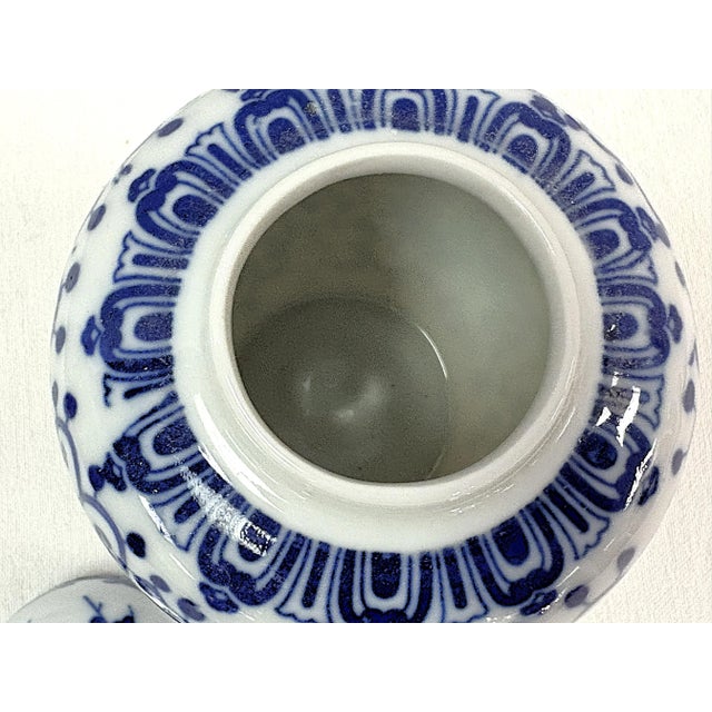 Ceramic Vintage Petite Blue and White Phoenix Ginger Jar/ Double Steaming Jar For Sale - Image 7 of 11