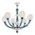 Sylcom Balbi Blue 6-Light Chandelier For Sale