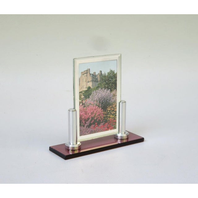 Art Deco Picture Frame in Glass & Aluminum, 1920s For Sale - Image 3 of 16