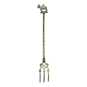 Vintage English Brass Toasting Fork With Clovelly Donkey