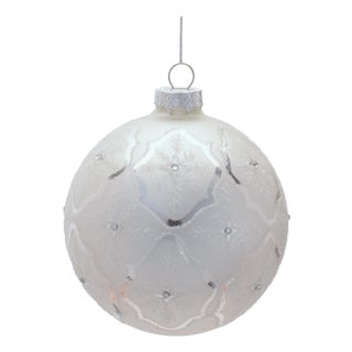 Glass Ball Ornaments with Snowflake (Set of 6) For Sale
