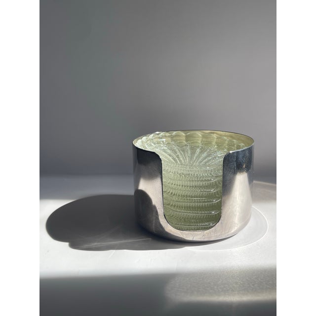 Mid 20th Century Mid 20th Century Pressed Glass Seashell Coaster Set- 7 Pieces For Sale - Image 5 of 12