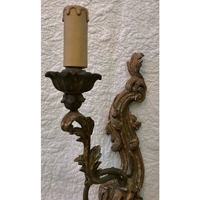 Mid 19th Century Pair of Italian Two Lite Appliques For Sale - Image 5 of 7