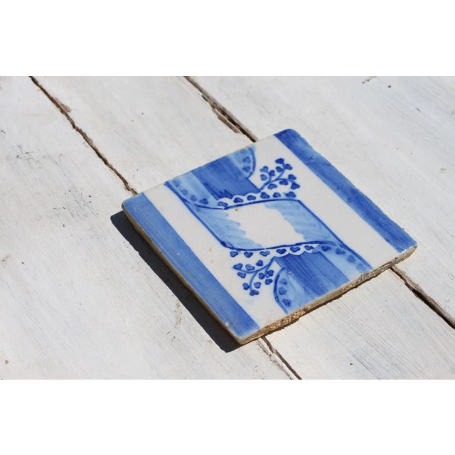 Baroque 19th Century Antique Ribbon Portuguese Tile For Sale - Image 3 of 6