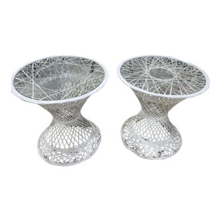 Vintage Russell Woodard Sculptura Side Table Spun Fiber Glass 50s/60s Pair For Sale
