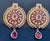 Gold 22 Karat Gold Ruby & Natural Pearl Yellow Gold Circle Stud Earring, Hanging Ruby For Sale - Image 8 of 18