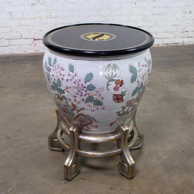 Late 20th Century Ming Treasures Fishbowl Pedestal Base Dining Table by Drexel Heritage Round Glass Top For Sale - Image 10 of 18