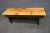 Country Rustic style bench , made of pine , natural finish top with black painted base , legs through mortised into seat