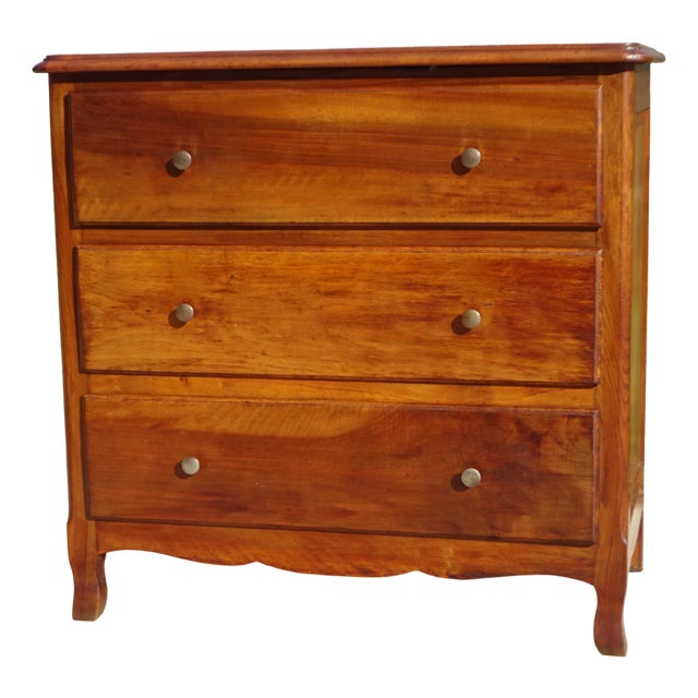 Vintage Three-Drawer Chest of Drawers in Walnut, 1950s For Sale