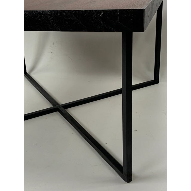 Adrian Pearsall 1960s Mid-Century Modern Teak and Iron X Base Side Table For Sale - Image 4 of 9