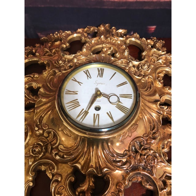 Vintage 1960's Syroco Gold Sunburst 8 Day Clock With Key Chairish