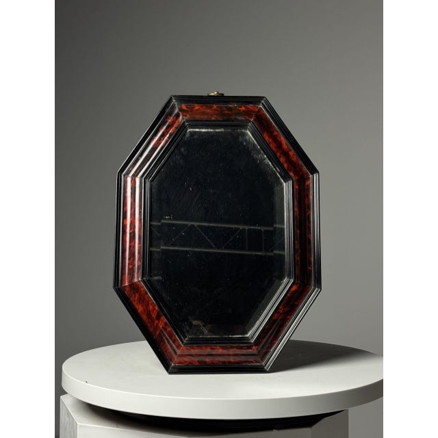 Glass Faux Tortoise Mirror, 19th Century For Sale - Image 7 of 16