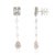 Modernist 1.08ct Mixed Cut Diamond Teardrop Chain Earrings in 14k White Gold- A Pair For Sale - Image 4 of 13
