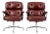 Pair Eames Herman Miller Time Life Lobby Red Leather Office Chairs For Sale