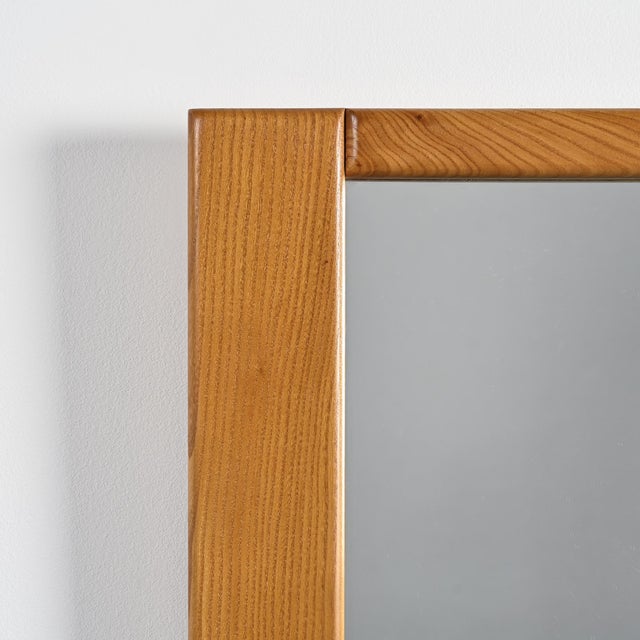 Brown Elm Mirror by Maison Regain, France, 1970 For Sale - Image 8 of 9