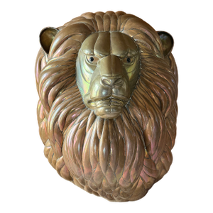 Sergio Bustamante Vintage Copper and Brass Large Wall Mount Lion Head Bust Signed & Numbered 5/100