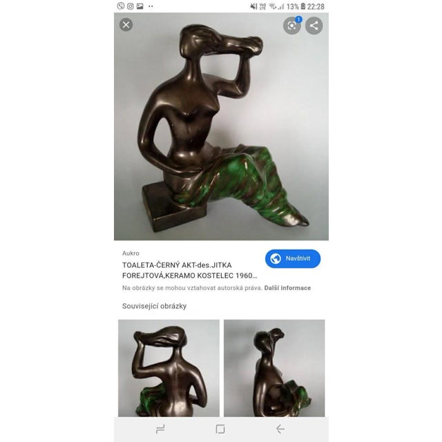 Ceramic Mid-Century Sculpture by Jitka Forejtova for Keramos, 1960s For Sale - Image 7 of 8