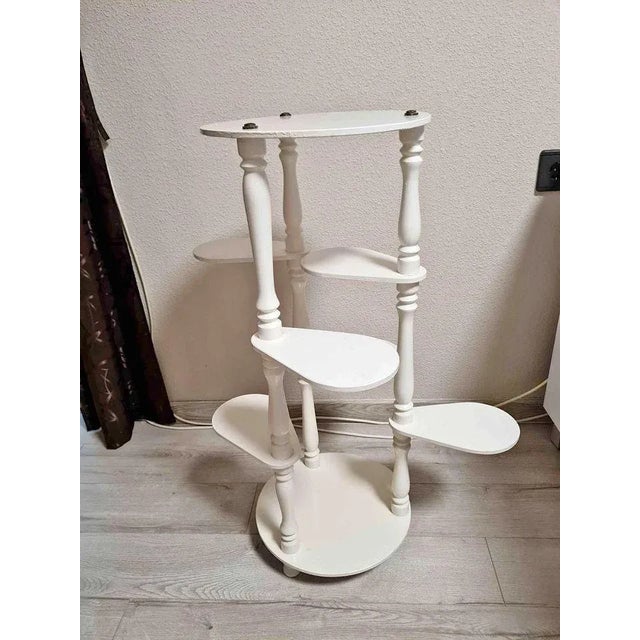 1950s Vintage White Plant Stands, Hungary, 1960s For Sale - Image 5 of 5