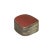 This is a handmade pewter box in an irregular shape with an old white base color oriental brick red porcelain part inset...