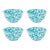 Crow Canyon Home Splatterware, 14 oz. Small Footed Bowls in Turquoise & White - Set of 4 For Sale