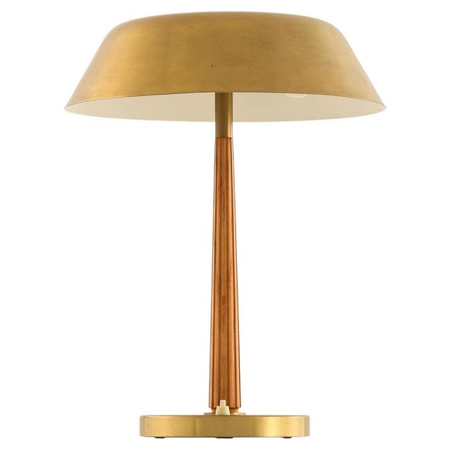 Model 15474 Table Lamp with Flared Brass Shade attributed to Harald Notini, 1950s For Sale - Image 10 of 10