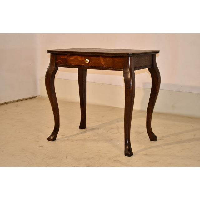 French Oak Side Table With Cabriole Legs, Circa 1900 For Sale - Image 4 of 13