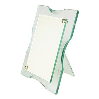 Italian Picture Frame in Cut Glass and Metal, 1950s For Sale