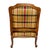 Late 20th Century Louis XV Style Oversized Tapestry & Plaid Slipper Chairs by Wesley Hall - A Pair For Sale - Image 11 of 11