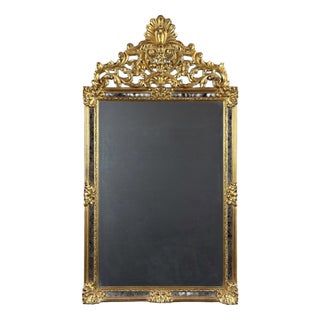 20th Century Louis XV Carved and Gilded Wooden Mirror For Sale